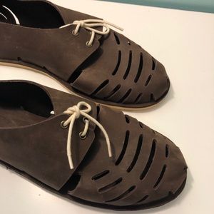 Slatted Lace Up Flats